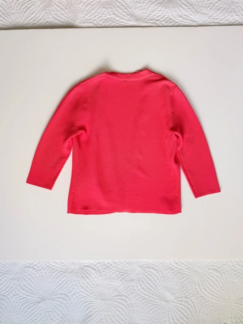 J. McLaughlin 3/4 Sleeve Open Front Cardigan Sweater Pink | Size Small